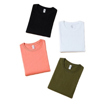 270gsm Men's Casual Cotton Crewneck Short-Sleeve Basic Pullover 15 colors Solid Customizable Super Quality t shirt T-Shirt